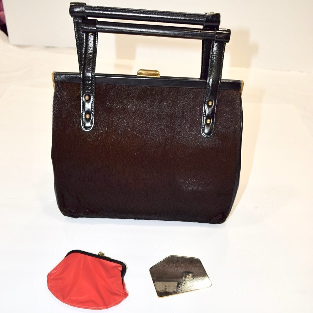 Vintage gen. WALTER KATTEN 1950's purse & mirror * - Picture 2 of 4